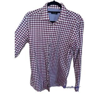 Button down plaid print shirt